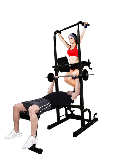 Multifunction Heavy Duty Home Gym Power Tower Dip Bar Stand & Weight Bench