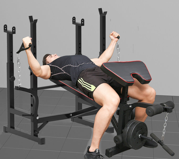 Fitplus Heavy Duty 7-in-1 Multi-Station Weight Bench Press Pull Down Home Gym