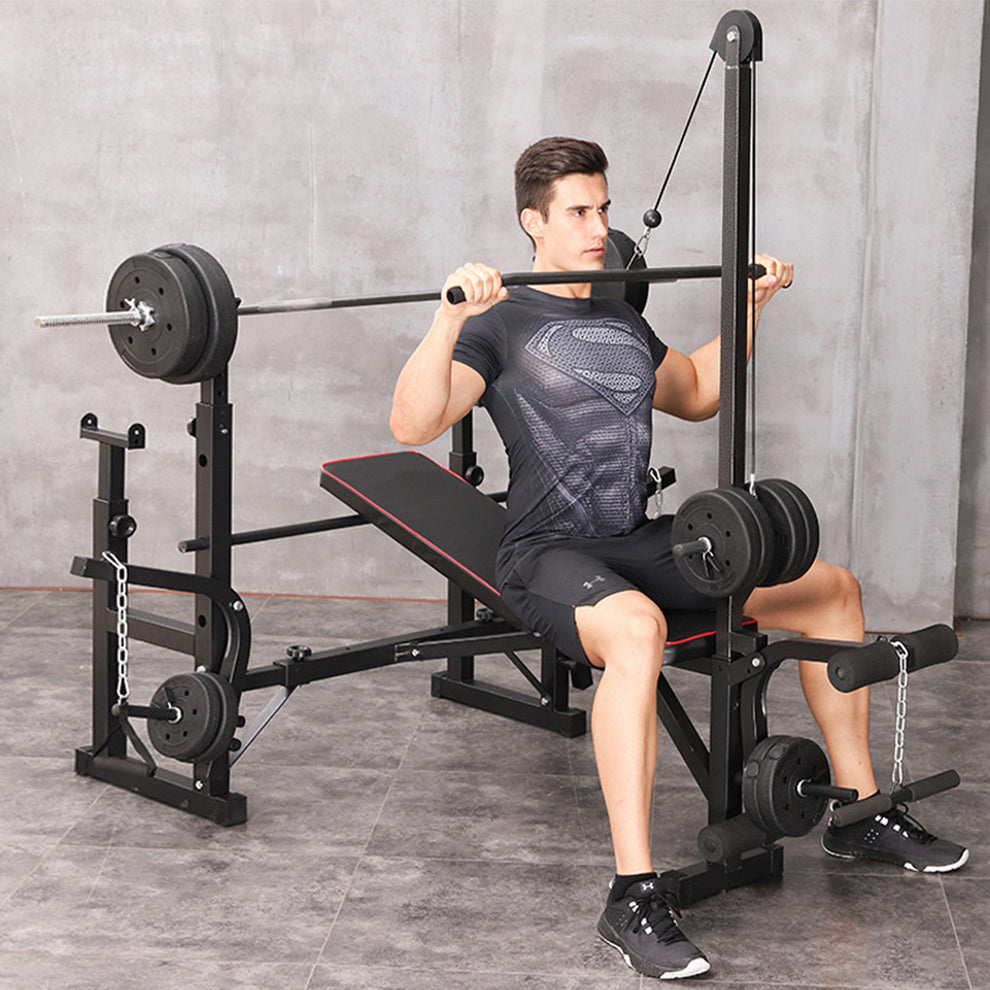 Fitplus Heavy Duty 7-in-1 Multi-Station Weight Bench Press Pull Down H
