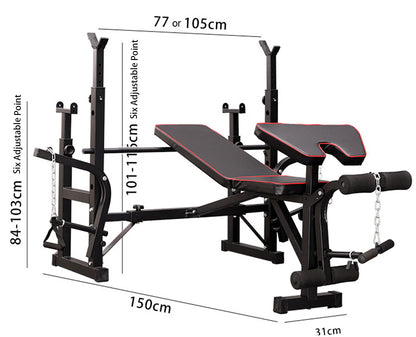 Fitplus Heavy Duty 7-in-1 Multi-Station Weight Bench Press Pull Down Home Gym