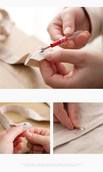 Sewing Kit with Zippered Travel Pouch Thread Needle Stitching Tools Bag