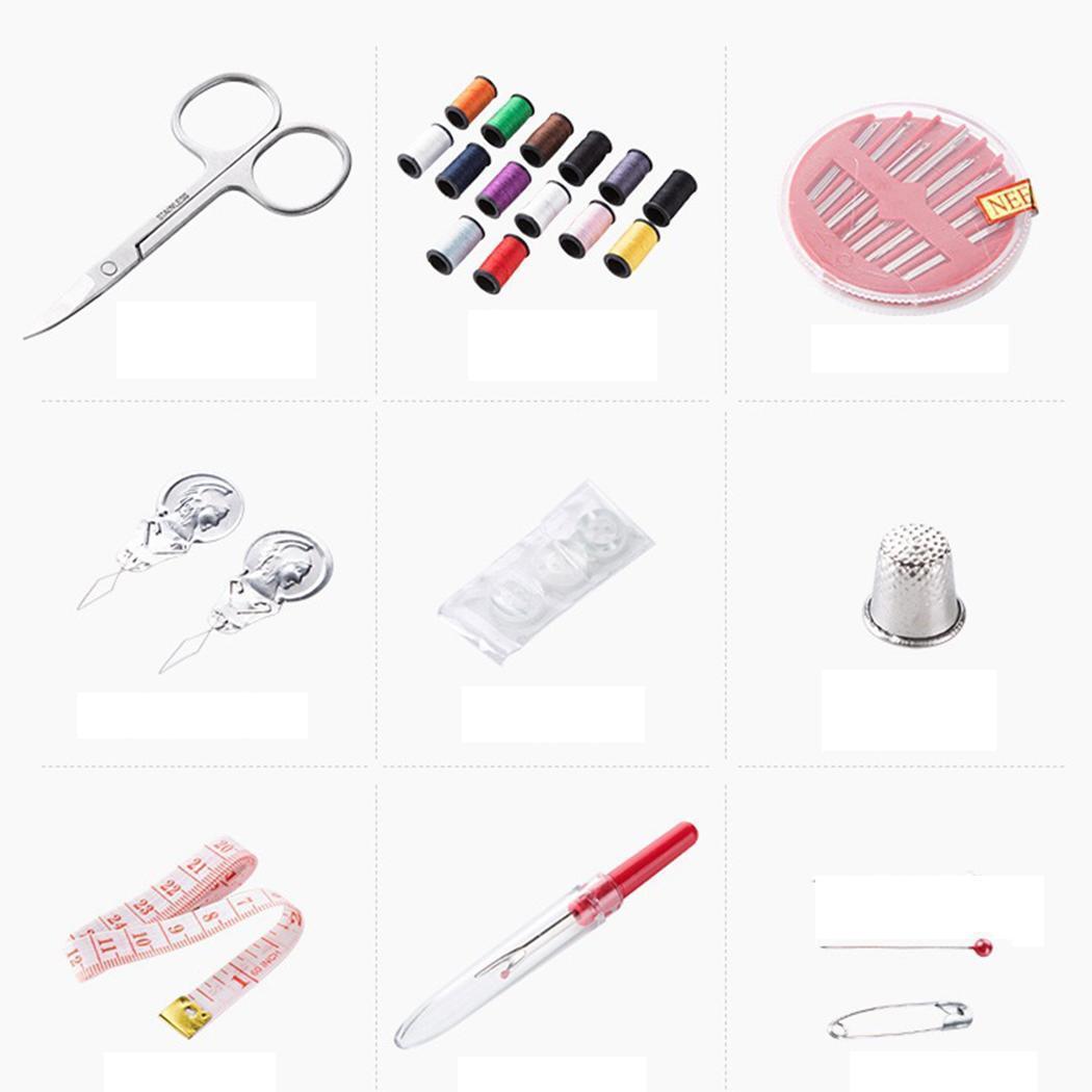 Sewing Kit with Zippered Travel Pouch Thread Needle Stitching Tools Bag