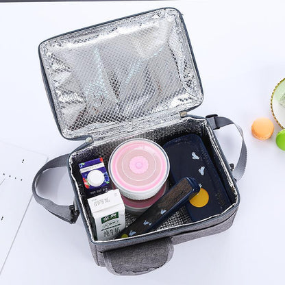 Insulated Lunchbox Cooler Bag Portable Outdoor Food Storage Lunch Box (Black)