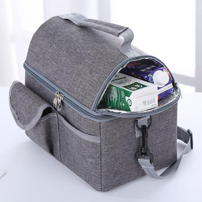 Insulated Lunchbox Cooler Bag Portable Outdoor Food Storage Lunch Box (Grey)