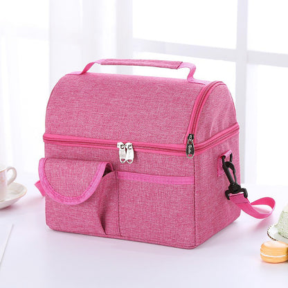 Insulated Lunchbox Cooler Bag Portable Outdoor Food Storage Lunch Box (Pink)