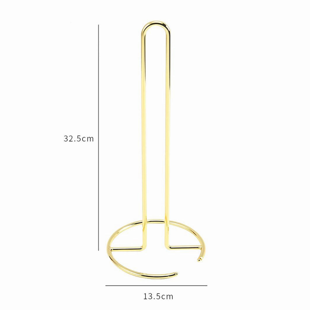 Steel Paper Towel Holder Toilet Paper Stand Kichen Bathroom Tissue Rack Organizer (Gold)