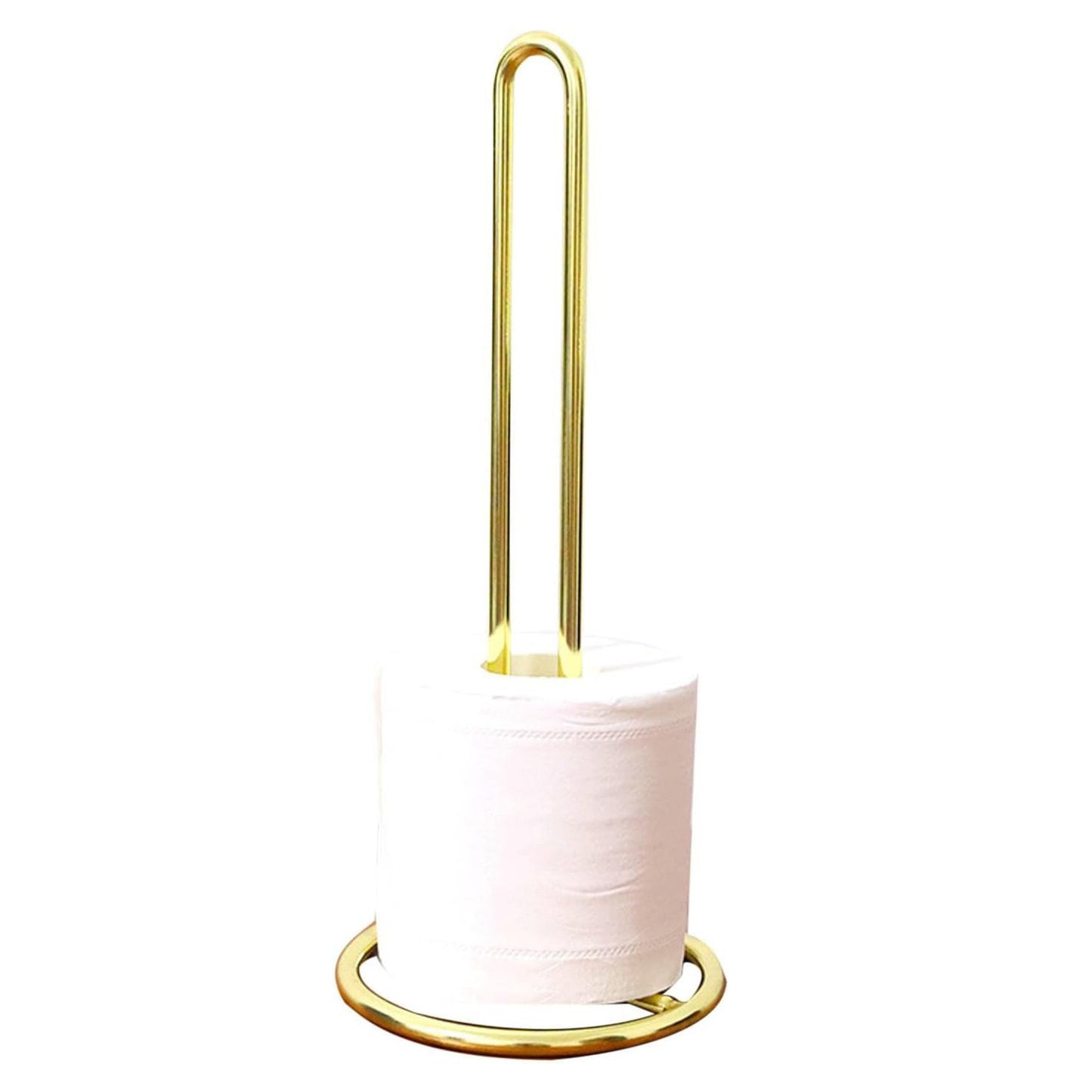 Steel Paper Towel Holder Toilet Paper Stand Kichen Bathroom Tissue Rack Organizer (Gold)