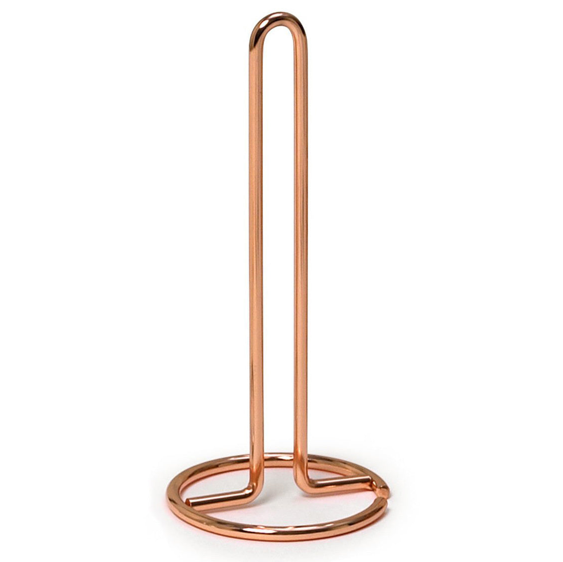 Steel Paper Towel Holder Toilet Paper Stand Kichen Bathroom Tissue Rack Organizer (Rose Gold)