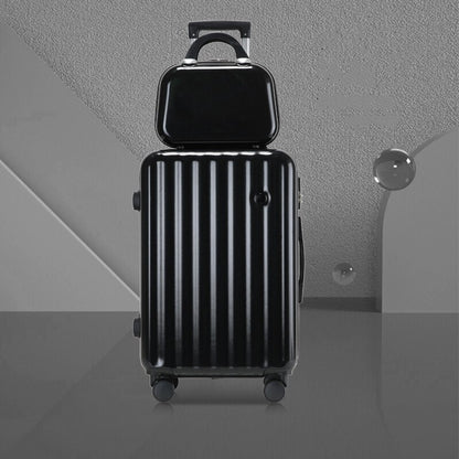 2-Piece Standard Cabin Carry-On Luggage Suitcase Set (Black)