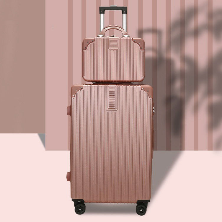 2-Piece Standard Cabin Carry-On Luggage Suitcase Set (Rose Gold)