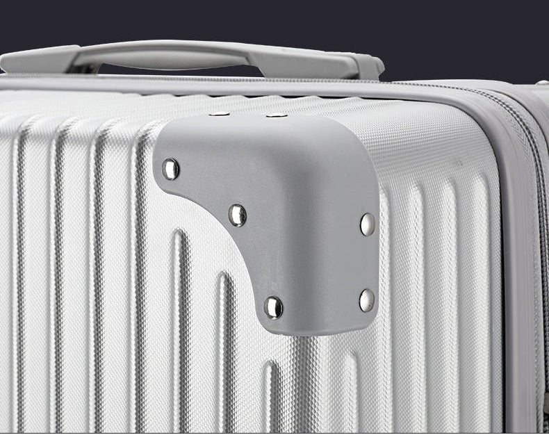 2-Piece Standard Cabin Carry-On Luggage Suitcase Set (Silver)