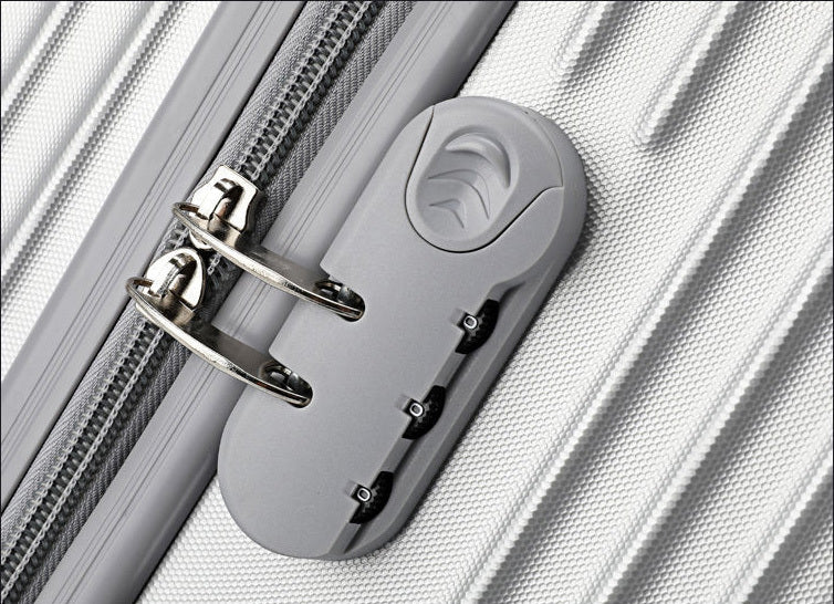 2-Piece Standard Cabin Carry-On Luggage Suitcase Set (Silver)