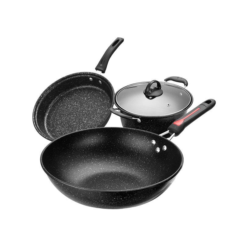 3-Piece Stone Non-Stick Pot Frying Pan Cookware Set