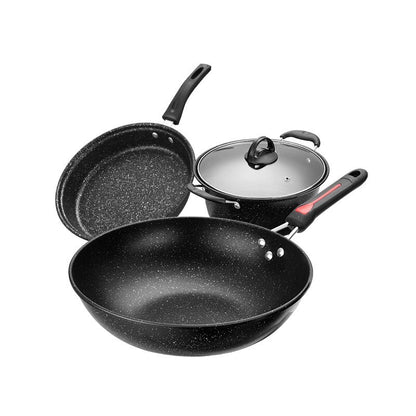 3-Piece Stone Non-Stick Pot Frying Pan Cookware Set