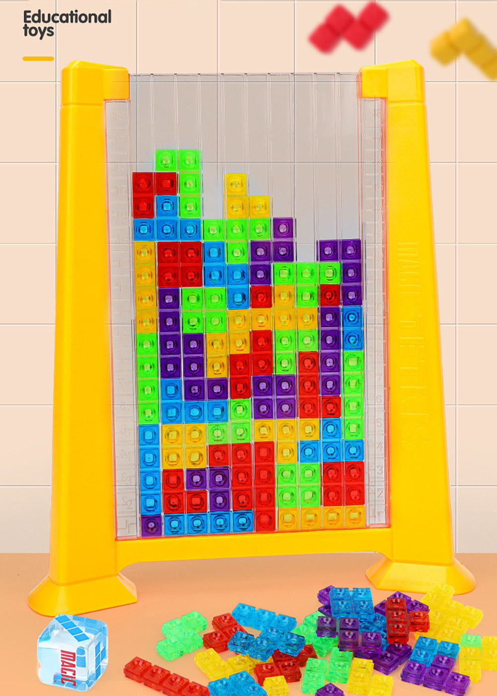 3D Tetris Puzzle Board Game Toy Set