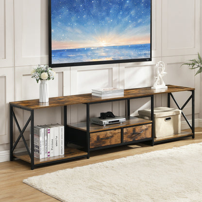 Industrial TV Cabinet Entertainment Unit with Drawers & Storage