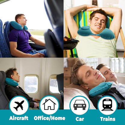 Automatic Inflatable U-Shape Travel Cushion Neck Support Pillow