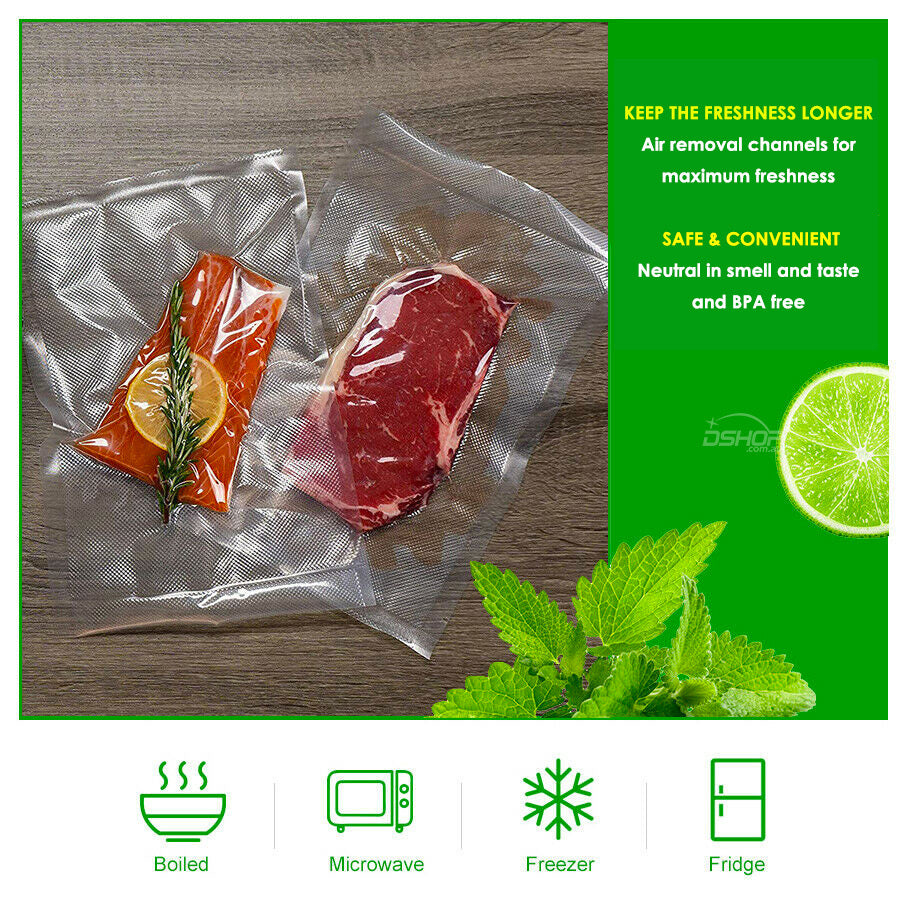 100 X Vacuum Sealer Bags Heat Seal Food Storage Saver (10 x 15cm)