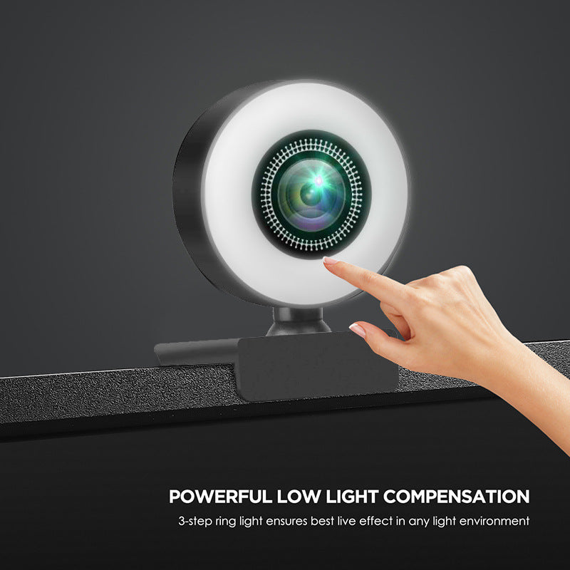 1080p Webcam with Adjustable Ring Light