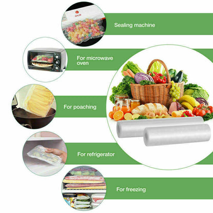 5m Vacuum Sealer Bags Food Storage Saver Seal Bag Roll (15 x 500cm)