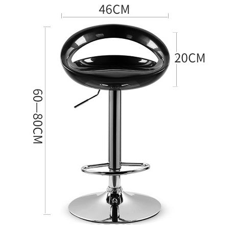 2 x Envy High Gloss Designer Bar Stools (BLACK - Set of 2)