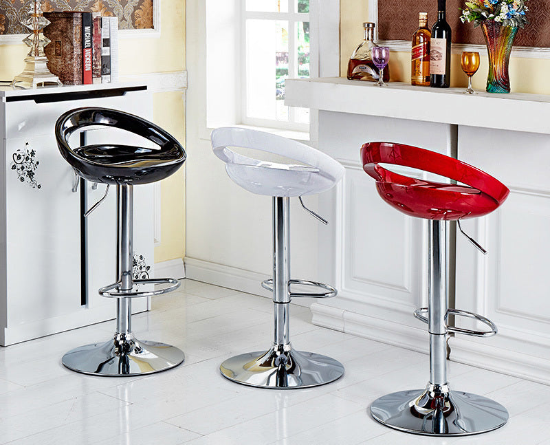 2 x Envy High Gloss Designer Bar Stools (BLACK - Set of 2)