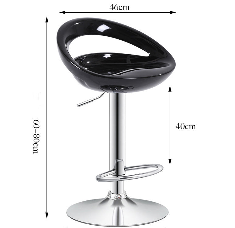 2 x Envy High Gloss Designer Bar Stools (BLACK - Set of 2)