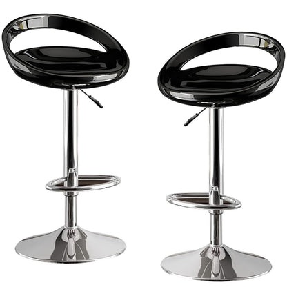 2 x Envy High Gloss Designer Bar Stools (BLACK - Set of 2)