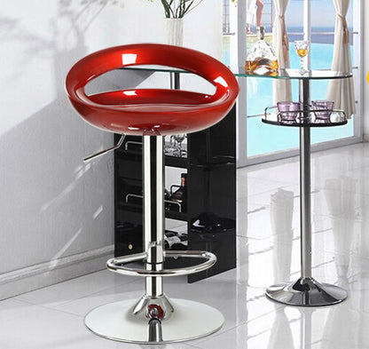 2 x Envy High Gloss Designer Bar Stools (Deep Red - Set of 2)