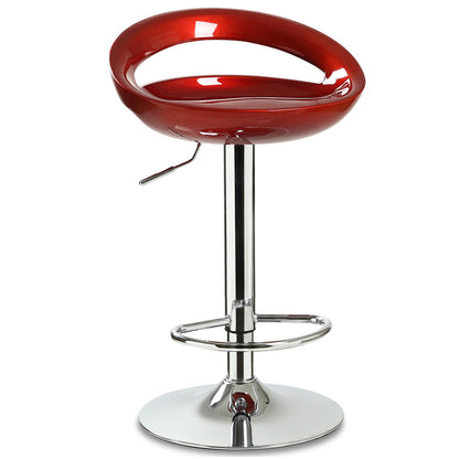 2 x Envy High Gloss Designer Bar Stools (Deep Red - Set of 2)