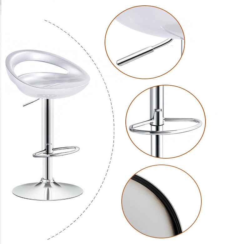 2 x Envy High Gloss Designer Bar Stools (WHITE - Set of 2)