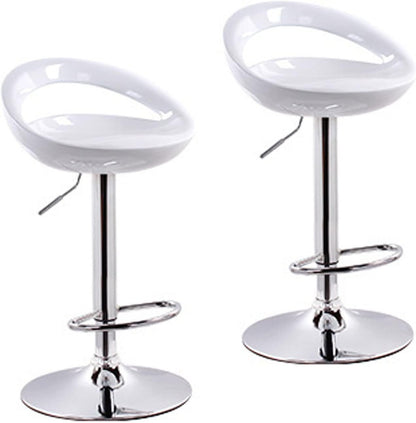 2 x Envy High Gloss Designer Bar Stools (WHITE - Set of 2)