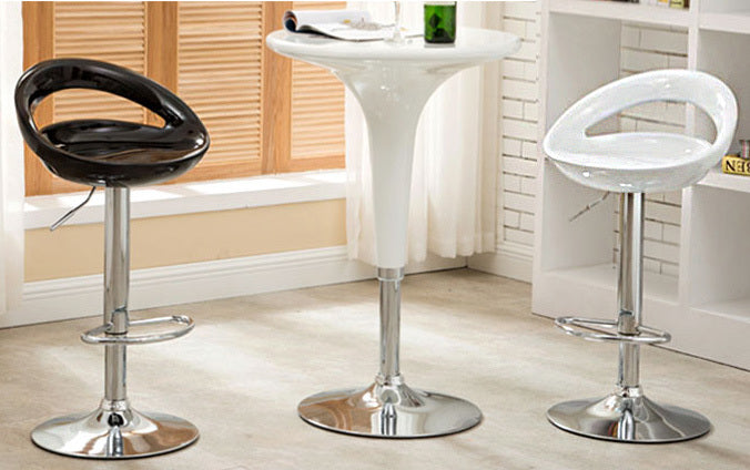 2 x Envy High Gloss Designer Bar Stools (WHITE - Set of 2)