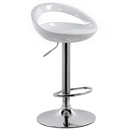 2 x Envy High Gloss Designer Bar Stools (WHITE - Set of 2)