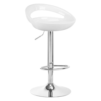 2 x Envy High Gloss Designer Bar Stools (WHITE - Set of 2)