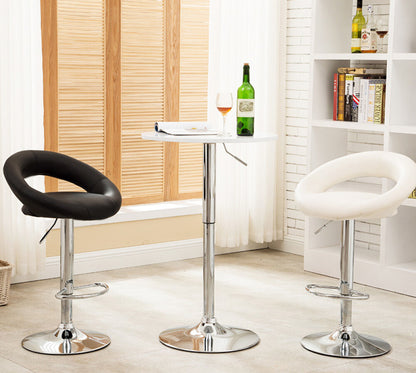 2 x  Royal Designer Bar Stools Moon Chairs (BLACK - Set of 2)