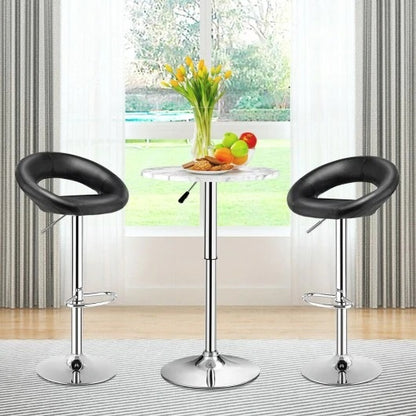 2 x  Royal Designer Bar Stools Moon Chairs (BLACK - Set of 2)