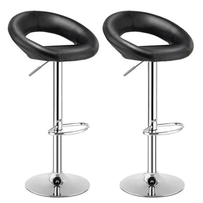 2 x  Royal Designer Bar Stools Moon Chairs (BLACK - Set of 2)