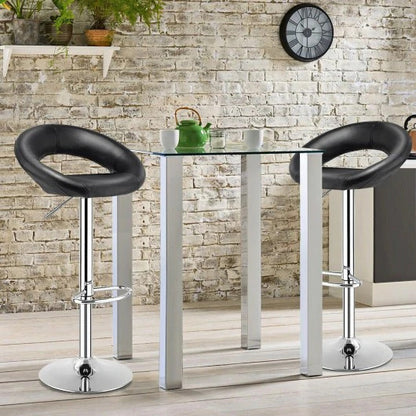 2 x  Royal Designer Bar Stools Moon Chairs (BLACK - Set of 2)