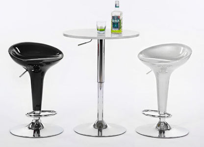 2 x  Ace High Gloss Designer Bar Stools (WHITE - Set of 2)