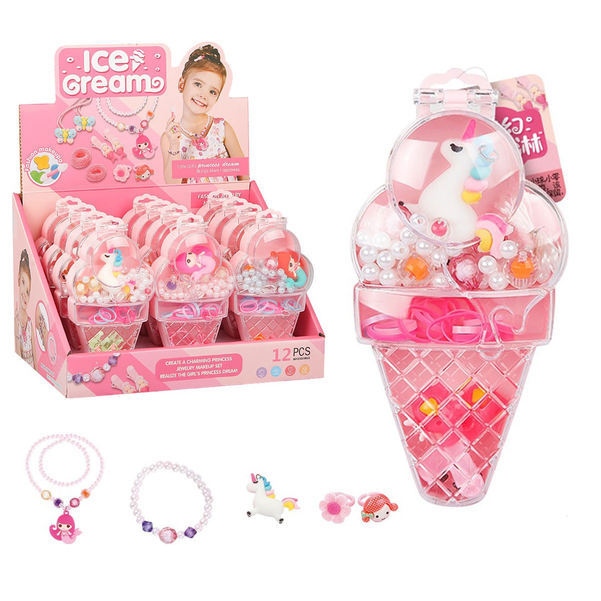 Ice-cream DIY Creative Beads Beauty Jewellery Hair Accessories Kit