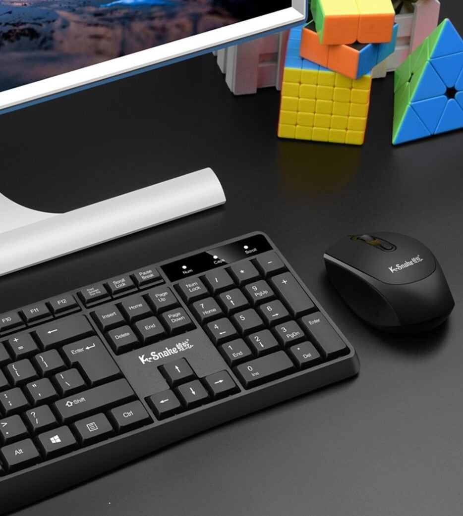 Professional Wireless Full Size Keyboard and Mouse Combo Set