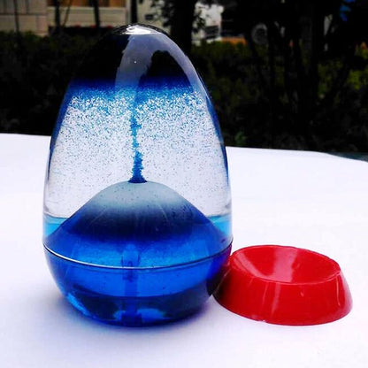 Volcano Eruption Hourglass Timer Liquid Motion Egg Shaped Fidget Desk Toy
