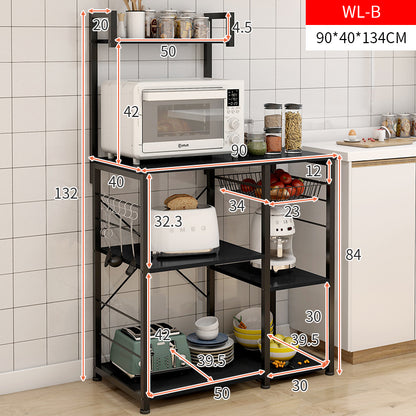 Divine Kitchen Organizer Workbench Storage Shelf (Black)