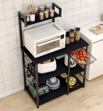 Divine Kitchen Organizer Workbench Storage Shelf (Black)