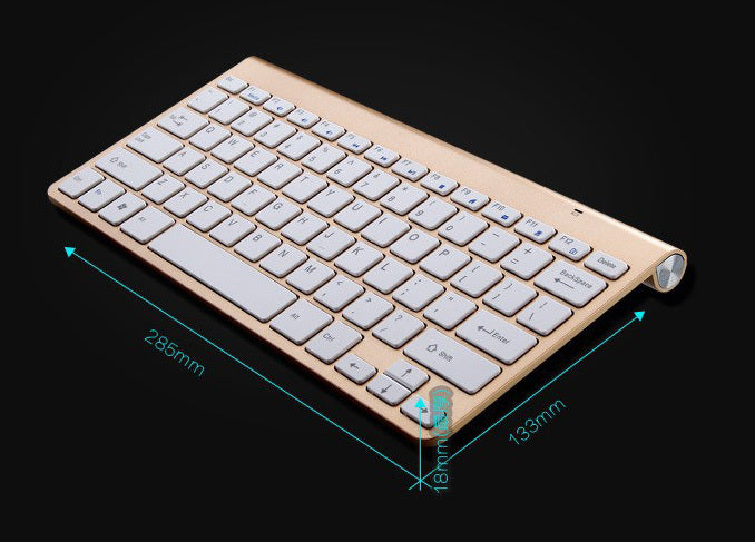 Wireless Keyboard and Mouse Combo Set (Gold)