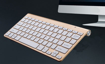 Wireless Keyboard and Mouse Combo Set (Gold)