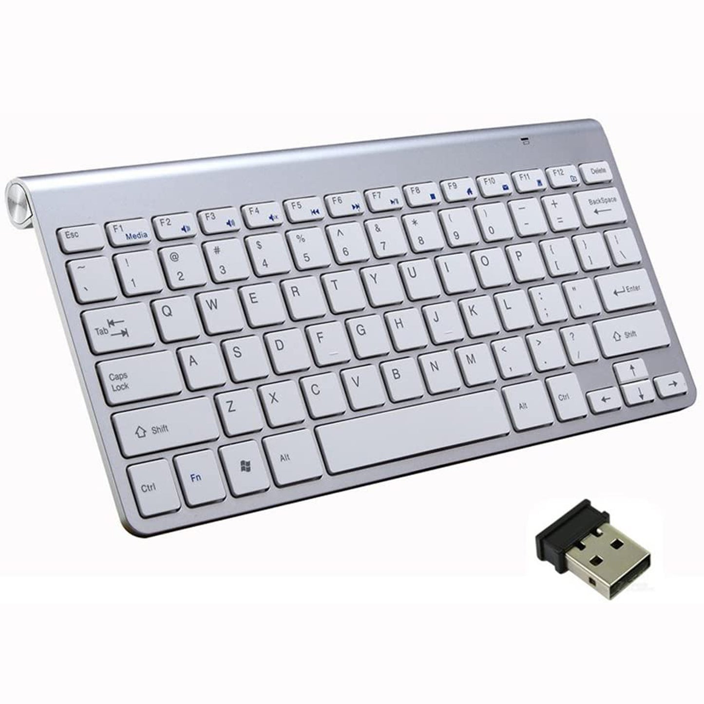 Wireless Keyboard and Mouse Combo Set (Silver)