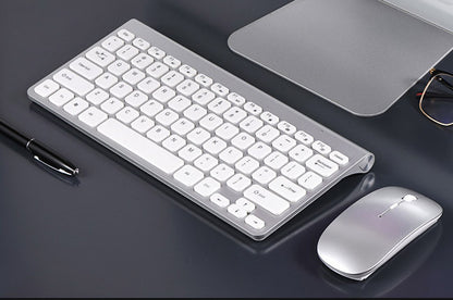 Wireless Keyboard and Mouse Combo Set (Silver)