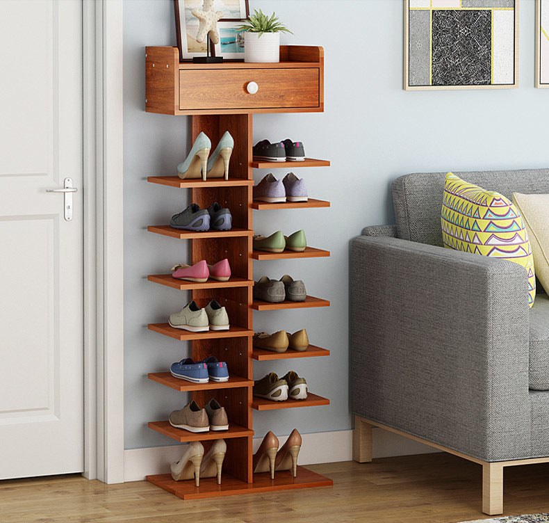 8 Tier Shoe Rack Storage Organizer (Oak)